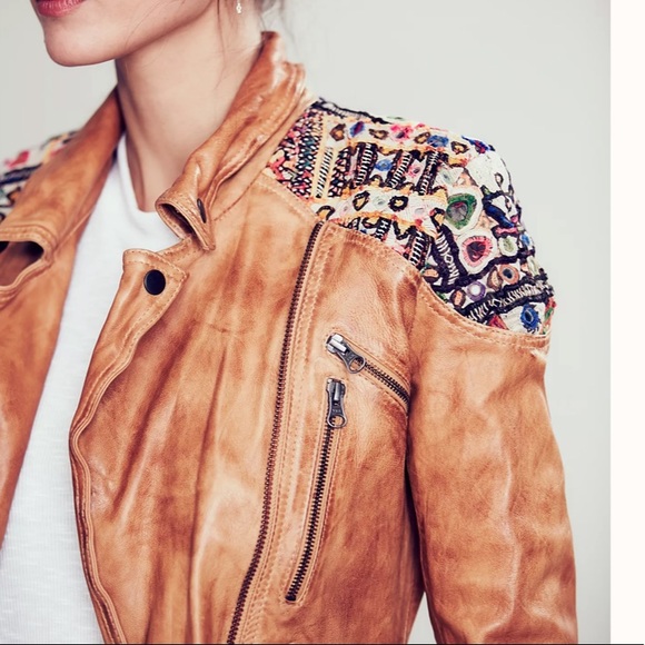Free People Classic Leather Jacket - Picture 3 of 14